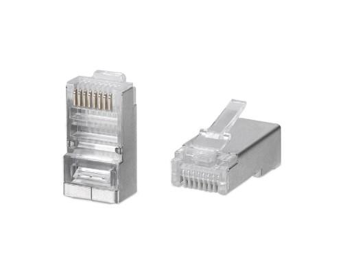 [Cabeus Разъемы, Проходные адаптеры, Вставки] Cabeus 8P8C-SH-C6-FC Коннектор RJ-45 быстрой установки под витую пару, категория 6, экранированный, для многожильного кабеля, для проводников с толщиной по изоляции до 1,05 мм