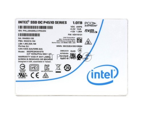 Накопитель SSD Intel PCI-E x4 1Tb SSDPE2KX010T807 DC P4510 2.5