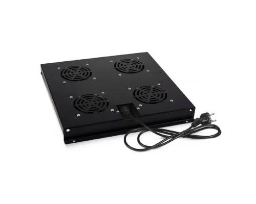 [Cabeus аксессуары к монтажным шкафам] Cabeus TRAY-SC-120-BK Модуль вентиляторный с 4-я вентиляторами для установки в серверные шкафы серии ND-SC, цвет черный (RAL 9004)