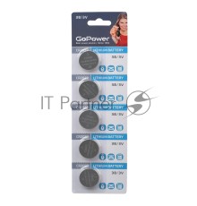 Батарейка GoPower CR2032 BL5 Lithium 3V (5/100/2000) блистер (5 шт.)