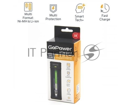З/У для аккумуляторов GoPower LiCharger 4 Ni-MH/Ni-Cd/Li-ion/IMR 2 слота (1/100)