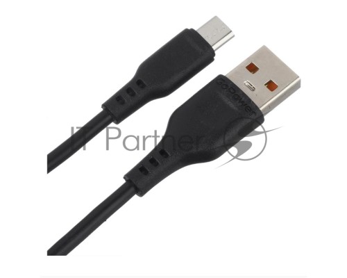 Кабель GoPower GP01M USB (m)-microUSB (m) 1.0м 2.4A ПВХ черный (1/800)