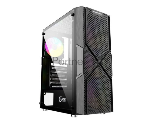 Корпус Powercase Mistral T4B, Tempered Glass, 4x 120mm 5-color fan, чёрный, ATX  (CMITB-L4)