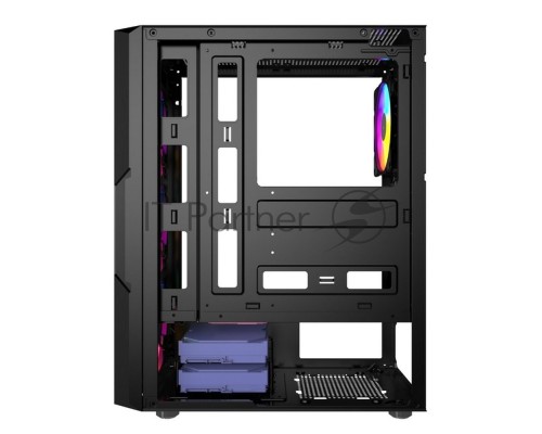 Корпус Powercase Mistral T4B, Tempered Glass, 4x 120mm 5-color fan, чёрный, ATX  (CMITB-L4)