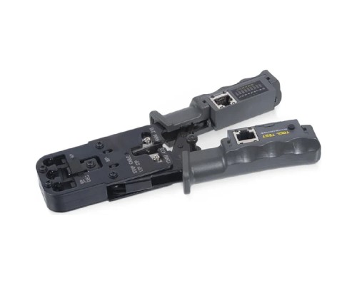 [Cabeus Монтажный инструмент] Cabeus HT-2010NT (HT-022) Инструмент обжимной 3 в 1 для RJ-45, RJ-11/12 с тестером для витой пары