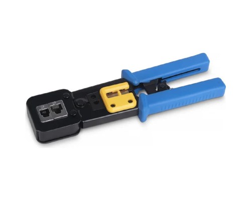 [Cabeus Монтажный инструмент] Cabeus HT-376Z Инструмент обжимной для коннекторов быстрой установки RJ-45 (8р8с), RJ-11/12 (6р6с, 6р4с, 6р2с), профессиональный, с храповым механизмом