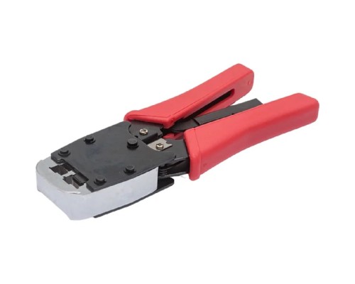 [Cabeus Монтажный инструмент] Cabeus HT-500R Инструмент обжимной для RJ-45 (8р8с), RJ-11/12 (6р6с, 6р4с, 6р2с), профессиональный, с храповым механизмом