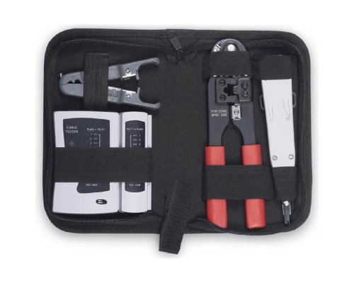[Cabeus Монтажный инструмент] Cabeus HT-TK-02 Набор инструментов (инструмент обжимной, инструмент для заделки витой пары , зачистка, тестер)
