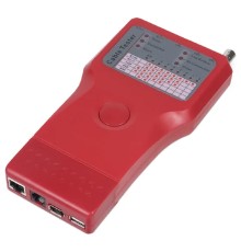 Cabeus CT-SLT-5-1 Тестер для витой пары, коаксиала, телефона, USB, 1394 (батарея в комплекте, светодиод состояния)