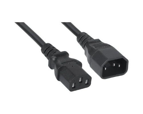 [Cabeus кабели силовые] Cabeus PC-189-VDE-1.0-0.6M Кабель питания монитор-компьютер IEC 320 C13 - IEC 320 C14 (3x1.0), 0.6 м