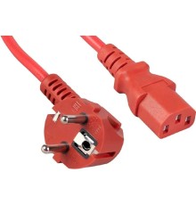 Cabeus PC-186-VDE-1.8M-RD Кабель питания компьютера (Schuko+C13) (3x0.75), красный, 1.8м