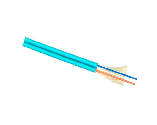 [Cabeus Кабель волоконно-оптический] Cabeus TB-ZIP-4-02T-LSZH-IN-25 Кабель волоконно-оптический 50/125 (OM3) многомодовый, 2 волокна, плотное буферное покрытие (tight buffer), zip cord, для внутренней прокладки ( -25C ~ +50), LSZH, голуб