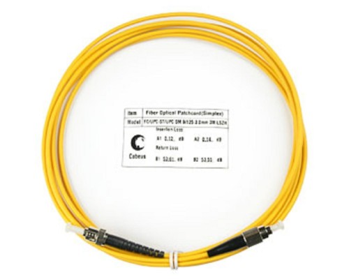 [Cabeus Патч-корды волоконно-оптические, пигтейлы] Cabeus FOP(s)-9-FC-ST-3m Шнур оптический simplex FC-ST 9/125 sm 3м LSZH