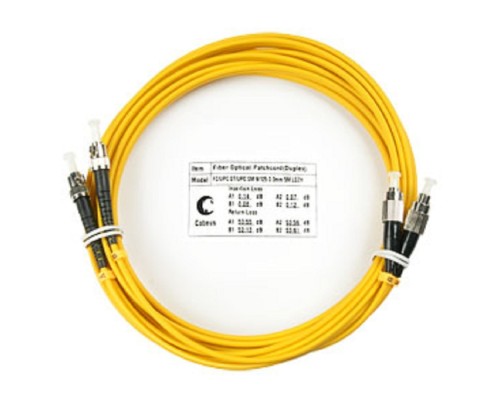 [Cabeus Патч-корды волоконно-оптические, пигтейлы] Cabeus FOP(d)-9-FC-ST-5m Шнур оптический duplex FC-ST 9/125 sm 5м LSZH