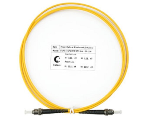 [Cabeus Патч-корды волоконно-оптические, пигтейлы] Cabeus FOP(s)-9-ST-ST-1,5m Шнур оптический simplex ST-ST 9/125 sm 1,5м LSZH