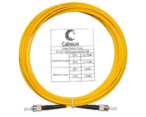 [Cabeus Патч-корды волоконно-оптические, пигтейлы] Cabeus FOP(s)-9-ST-ST-10m Шнур оптический simplex ST-ST 9/125 sm 10м LSZH