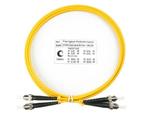 [Cabeus Патч-корды волоконно-оптические, пигтейлы] Cabeus FOP(d)-9-ST-ST-1,5m Шнур оптический duplex ST-ST 9/125 sm 1,5м LSZH