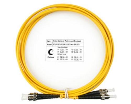 [Cabeus Патч-корды волоконно-оптические, пигтейлы] Cabeus FOP(d)-9-ST-ST-3m Шнур оптический duplex ST-ST 9/125 sm 3м LSZH