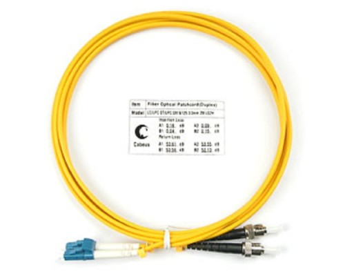 [Cabeus Патч-корды волоконно-оптические, пигтейлы] Cabeus FOP(d)-9-LC-ST-2m Шнур оптический duplex LC-ST 9/125 sm 2м LSZH