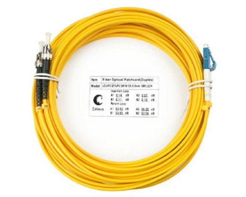 [Cabeus Патч-корды волоконно-оптические, пигтейлы] Cabeus FOP(d)-9-LC-ST-10m Шнур оптический duplex LC-ST 9/125 sm 10м LSZH