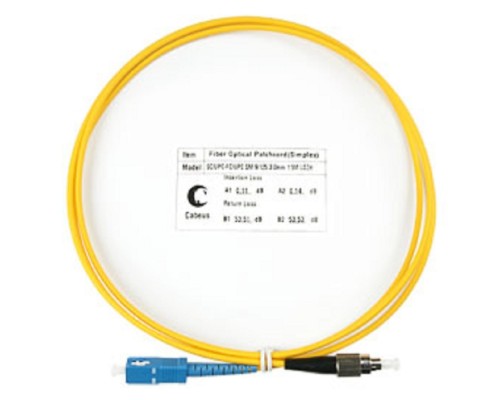 [Cabeus Патч-корды волоконно-оптические, пигтейлы] Cabeus FOP(s)-9-SC-FC-1,5m Шнур оптический simplex SC-FC 9/125 sm 1,5м LSZH