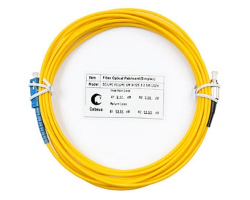 [Cabeus Патч-корды волоконно-оптические, пигтейлы] Cabeus FOP(s)-9-SC-FC-7m Шнур оптический simplex SC-FC 9/125 sm 7м LSZH