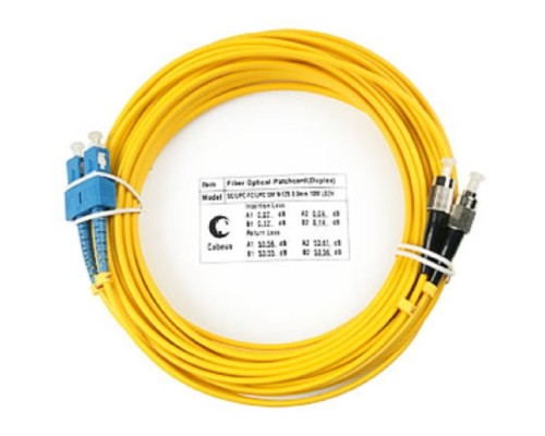 [Cabeus Патч-корды волоконно-оптические, пигтейлы] Cabeus FOP(d)-9-SC-FC-15m Шнур оптический duplex SC-FC 9/125 sm 15м LSZH