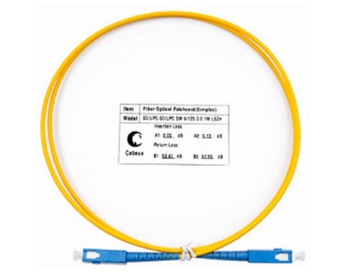 [EUROLAN Оптические шнуры] Cabeus FOP(s)-9-SC-SC-0,5m Шнур оптический simplex SC-SC 9/125 sm 0,5м LSZH