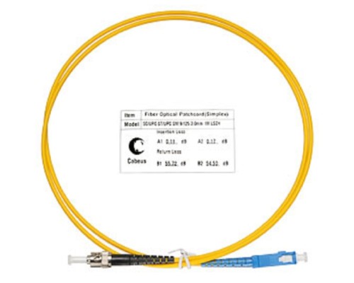 [Cabeus Патч-корды волоконно-оптические, пигтейлы] Cabeus FOP(s)-9-SC-ST-1,5m Шнур оптический simplex SC-ST 9/125 sm 1,5м LSZH