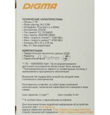 Накопитель SSD Digma PCI-E 4.0 x4 2Tb DGST4002TG33T Top G3 M.2 2280