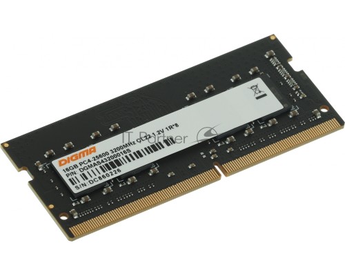 Оперативная память Digma DDR4 16Gb 3200MHz DGMAS43200016S RTL PC4-25600 CL22 SO-DIMM 260-pin 1.2В single rank