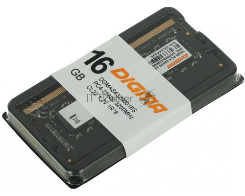 Оперативная память Digma DDR4 16Gb 3200MHz DGMAS43200016S RTL PC4-25600 CL22 SO-DIMM 260-pin 1.2В single rank