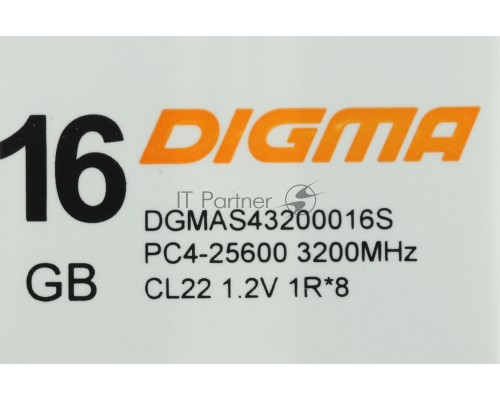 Оперативная память Digma DDR4 16Gb 3200MHz DGMAS43200016S RTL PC4-25600 CL22 SO-DIMM 260-pin 1.2В single rank