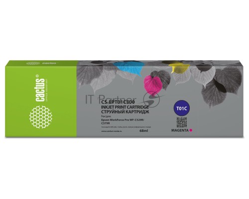 Картридж струйный Cactus CS-EPT01C300 T01C3 пурпурный (68мл) для Epson WorkForce Pro WF-C529RDTW/C579RD2TWF/C579RDTWF Pro