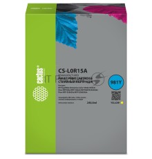 Картридж струйный Cactus CS-L0R15A 981Y желтый (240мл) для HP PageWide Enterprise Color 556dn/556xh/Flow MFP586z