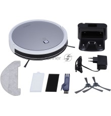 Робот-пылесос Polaris IQ Home PVCR 4105 серебристый, 25 Вт, 2600 мАч Li-Ion, уборка влажная/сухая, пылесборник контейнер 0.4 л