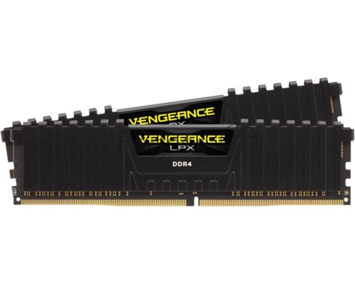 Оперативная память Corsair DDR4, 3200MHz 32GB 2x16GB Dimm, Unbuffered, Dual Rank, 16-20-20-38, XMP 2.0, Vengeance LPX black Heatspreader, Black PCB, 1.35V