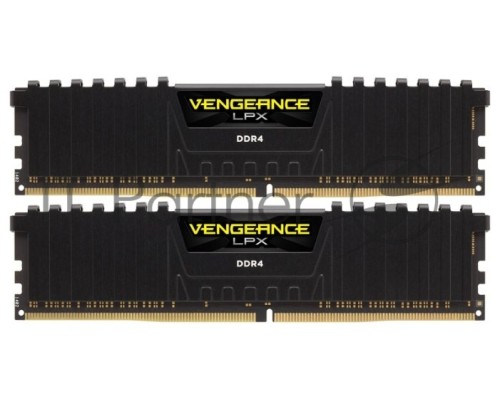 Оперативная память Corsair DDR4, 3200MHz 32GB 2x16GB Dimm, Unbuffered, Dual Rank, 16-20-20-38, XMP 2.0, Vengeance LPX black Heatspreader, Black PCB, 1.35V