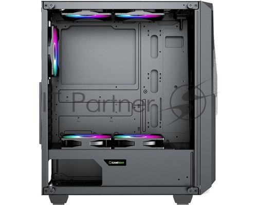 Компьютерный корпус GameMax [REVOLT] ATX,Черн,USB3.0,Зак.стекло,1*120мм вент+контроллер без БП [MFG.3606]