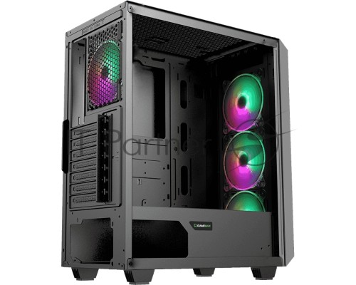 Компьютерный корпус GameMax [REVOLT] ATX,Черн,USB3.0,Зак.стекло,1*120мм вент+контроллер без БП [MFG.3606]