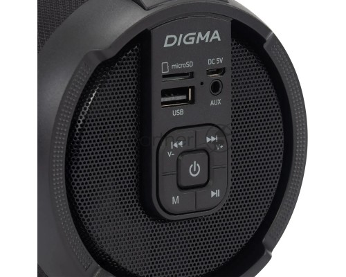 Колонка портативная Digma D-PS1520 черный/черный 16W 1.0 BT 10м 1500mAh (SP1520B)