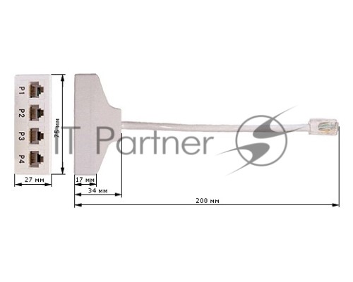 Адаптер-Y LANMASTER 4 параллельных порта (TWT-Y-1P4)