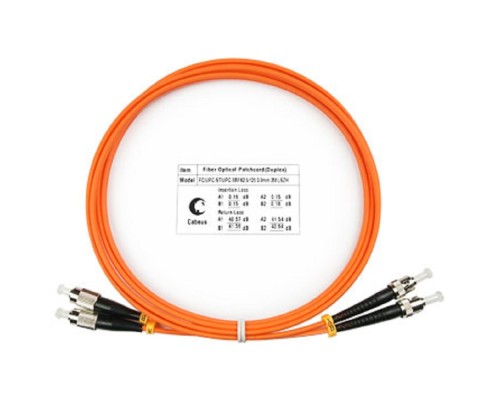 [Cabeus Патч-корды волоконно-оптические, пигтейлы] Cabeus FOP-62-FC-ST-2m Шнур оптический duplex FC-ST 62,5/125 mm 2м LSZH