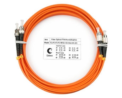 [Cabeus Патч-корды волоконно-оптические, пигтейлы] Cabeus FOP-62-FC-ST-5m Шнур оптический duplex FC-ST 62,5/125 mm 5м LSZH