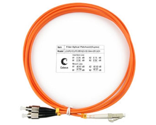 [Cabeus Патч-корды волоконно-оптические, пигтейлы] Cabeus FOP-62-LC-FC-2m Шнур оптический duplex LC-FC 62,5/125 mm 2м LSZH