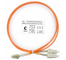 Cabeus FOP-62-LC-SC-1m Шнур оптический duplex LC-SC 62,5/125 mm 1м LSZH