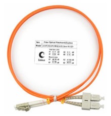 Cabeus FOP-62-LC-SC-1m Шнур оптический duplex LC-SC 62,5/125 mm 1м LSZH