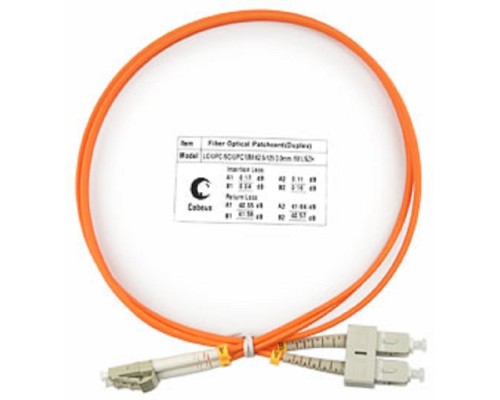 [Cabeus Патч-корды волоконно-оптические, пигтейлы] Cabeus FOP-62-LC-SC-1m Шнур оптический duplex LC-SC 62,5/125 mm 1м LSZH