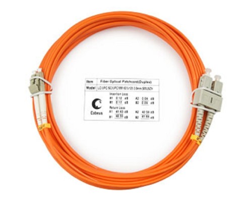 [Cabeus Патч-корды волоконно-оптические, пигтейлы] Cabeus FOP-62-LC-SC-7m Шнур оптический duplex LC-SC 62,5/125 mm 7м LSZH