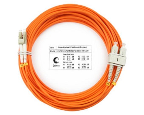 [Cabeus Патч-корды волоконно-оптические, пигтейлы] Cabeus FOP-62-LC-SC-15m Шнур оптический duplex LC-SC 62,5/125 mm 15м LSZH